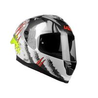 Lazer Rafale SR Evo Flying Tiger Motorcycle Helmet - Grey/White/Yellow Fluo