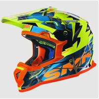 SMK Allterra (GL457) Fulmine Motorcycle Helmet - Yellow/Blue/Orange