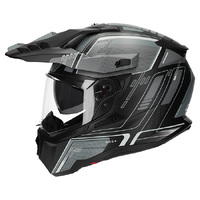 M2R Hybrid Trooper PC-5F Motorcycle Full Face Helmet - Black/Grey
