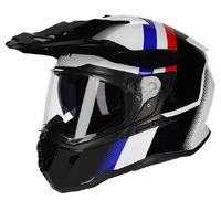 M2R Hybrid Fade PC-2 Motorcycle Full Face Helmet - Black/White/Red/Blue