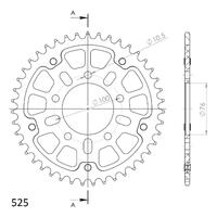 43T Red Stealth Supersprox Ducati  Rear Sprocket (766/7098)