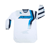 Axo Trans-Am Vented Motorcycle Jersey White/Blue 2Xl