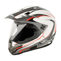 Nitro MX630 Devil Motorcycle Helmet -White/Gunmetal/Red 