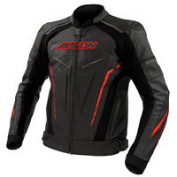 Argon Descent Non Perforated Motorcycle Jacket - Black/Red