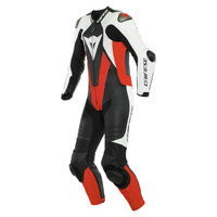Dainese Laguna Seca 5 1Pc Perforated Motorcycle Suit Black/White/Fluo-Red