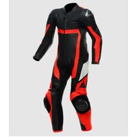 Dainese Gen-Z Youth 1-PC Perforated Leather Suit -  Black/Fluo-Red/Black