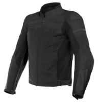  Dainese Agile Leather Motorcycle Jacket - Black Matte/Black Matte/Black Matte