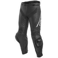 Dainese Delta 3 Performance Leather Motorcycle  Pants - Black/Black/White