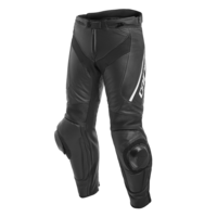 Dainese Delta 3 Performance Leather Motorcycle  Pants - Black/Black/White