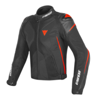 Dainese Super Rider D-Dry Motorcycle  Jacket - Black/Black/Fluo Red
