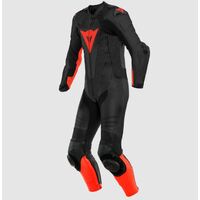 Dainese Laguna Seca 5 1PC Perforated Race Suit Size:46 - Black/Fluo Red