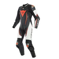 Dainese Misano 2 D-Air 1PC Perforated Race Suit - Black/White/Fluo Red