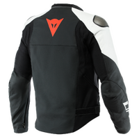 Dainese Sportiva Leather Motorcycle Jacket  Black-Matte/White/48