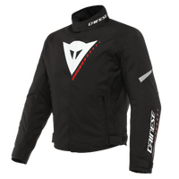 Dainese Veloce D-Dry Motorcycle Jacket  Black/White/Lava-Red