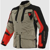 Dainese Alligator Tex Mototcycle Jacket - Walnut/Black/Lava-Red
