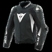 Dainese Super Speed 4 Leather Motorcycle Jacket  Black-Matt/White