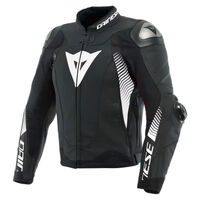 Dainese Super Speed 4 Leather Motorcycle Jacket  Black-Matt/White