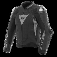 Dainese Super Speed 4 Perf. Leather Motorcycle Jacket  Black-Matt/Charcoal-Gray