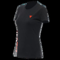 Dainese  Casual Logo Lady Motorcycle T-Shirt  Black/Fluo-Red/Xs