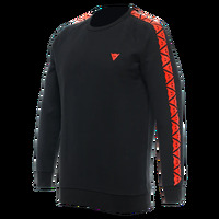 Dainese Casual Stripes Motorcycle Sweater Black/Fluo-Red/S