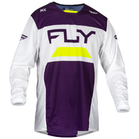 Fly Kinetic Motorcycle Jersey 2024 Reload Deep Purple White Hi-Viz Small