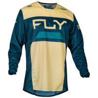 Fly Kinetic Motorcycle Jersey 2024 Reload Ivory Navy Cobalt Small