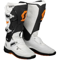 Scott 550 Motorcycle Boot - White/Orange