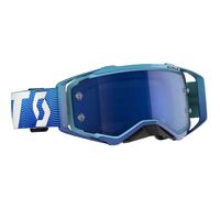 Scott Prospect Chrome Works Motorcycle Goggle - Blue/White/Electric Blue