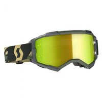 Scott Fury Chrome Lens Motorcycle Goggle - Camo/Khaki/Yellow