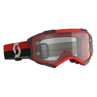 Scott Fury Clear Works Motorcycle Goggle - Red/Black