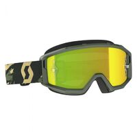 Scott Primal Chrome Lens Motorcycle Goggle - Camo/Khaki/Yellow