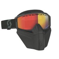 Scott Primal Safari Facemask Light Sensitive Lens Motorcycle Goggle - Black/Red Chrome