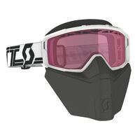Scott Primal Safari Facemask Motorcycle Goggle - Black/White/Rose Lens