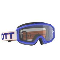 Scott Split OTG Motorcycle Goggle - White/Blue Clear Works 