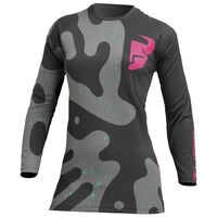 Thor Sector Women's Disguise Motorcycle Jersey - Grey/Pink