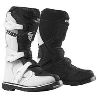 Thor Youth Blitz XP Motorcycle Boots - White/Black