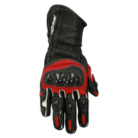 Argon Rush Leather Men Motorcycle On Road Gloves - Black/Red S
