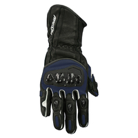 Argon Rush Leather Men Motorcycle On Road Gloves - Black/Blue S