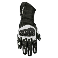 Argon Rush Leather Ladies Motorcycle On Road Gloves - Black/White S
