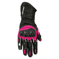 Argon Rush Leather Ladies Motorcycle On Road Gloves - Black/Pink S