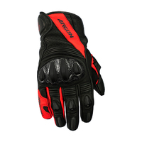 Argon Turmoil Leather Men Motorcycle On Road Gloves - Black/Red S