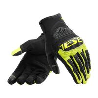 Dainese Bora Textile Motorcycle Gloves - Black/Fluro Yellow 