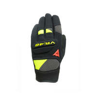 Dainese VR46 Curb Short Motorcycle Gloves - Black/Anthracite/Fluo-Yellow