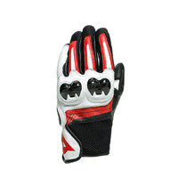 Dainese Mig 3 Unisex Leather Gloves - Black/White/Lava Red
