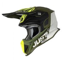 Just 1 J18 Mips Pulsar Motorcycle Helmet Army Green /Black /White Matte 