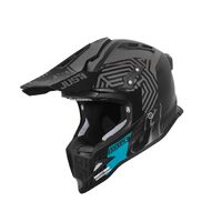 Just 1 J12 Syncro Motorcycle Helmet Carbon/ Black Turquoise Matte 