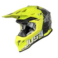 Just1 Kinetic J39 Motorcycle Helmet - Grey/Matte Fluro Yellow