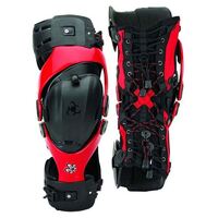 Asterisk Cell Motorcycle Knee Brace Pair - Red