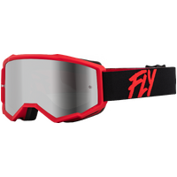 Fly 2023 Zone Youth Silver Mirror/Smoke Lens Goggles - Black/Red