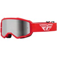 Fly 2023 Zone Youth Silver Mirror/Smoke Lens Goggles - Red/White